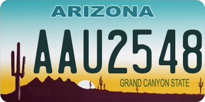 AZ license plate AAU2548