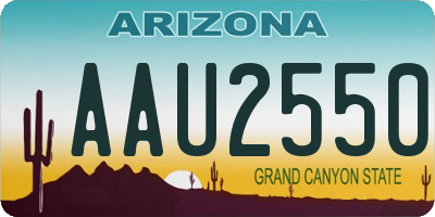 AZ license plate AAU2550