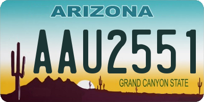 AZ license plate AAU2551