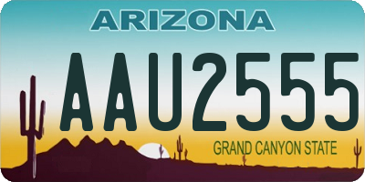 AZ license plate AAU2555