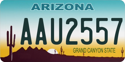 AZ license plate AAU2557