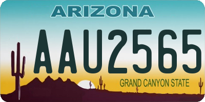 AZ license plate AAU2565