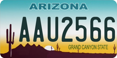 AZ license plate AAU2566