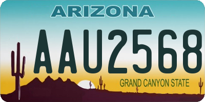 AZ license plate AAU2568