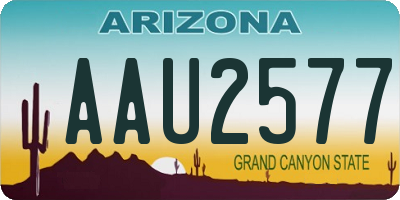 AZ license plate AAU2577