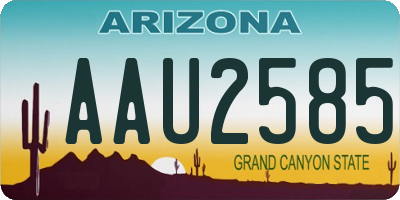 AZ license plate AAU2585