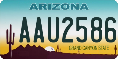 AZ license plate AAU2586