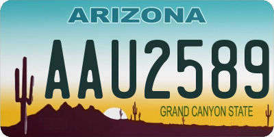 AZ license plate AAU2589