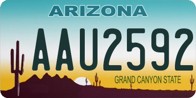 AZ license plate AAU2592