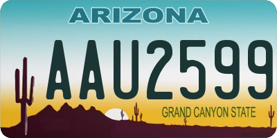 AZ license plate AAU2599