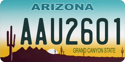 AZ license plate AAU2601
