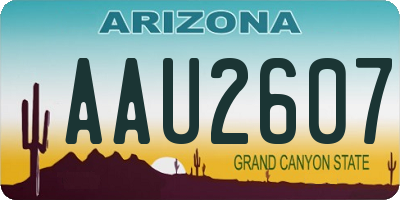 AZ license plate AAU2607