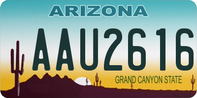 AZ license plate AAU2616