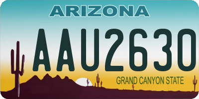 AZ license plate AAU2630