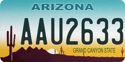 AZ license plate AAU2633