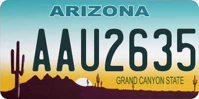 AZ license plate AAU2635