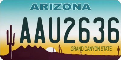 AZ license plate AAU2636