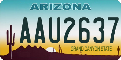 AZ license plate AAU2637