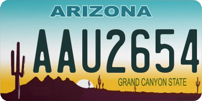 AZ license plate AAU2654