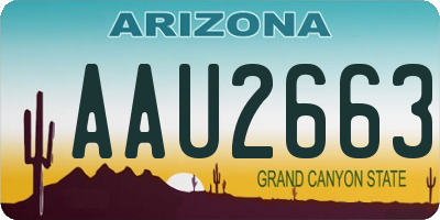 AZ license plate AAU2663