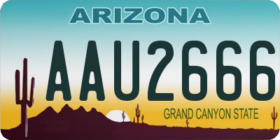 AZ license plate AAU2666