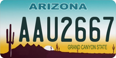 AZ license plate AAU2667