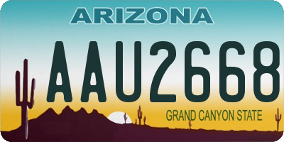 AZ license plate AAU2668