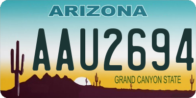 AZ license plate AAU2694