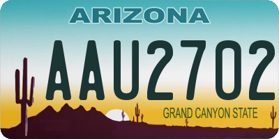 AZ license plate AAU2702