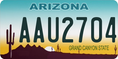 AZ license plate AAU2704