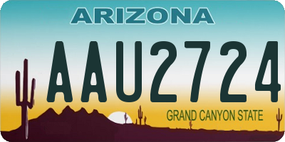 AZ license plate AAU2724