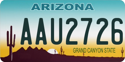 AZ license plate AAU2726