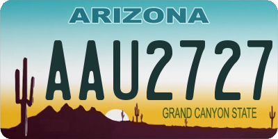 AZ license plate AAU2727