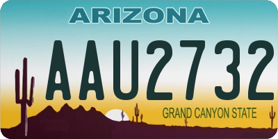 AZ license plate AAU2732