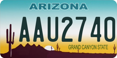 AZ license plate AAU2740