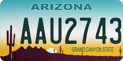 AZ license plate AAU2743