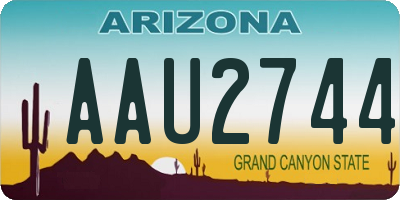 AZ license plate AAU2744
