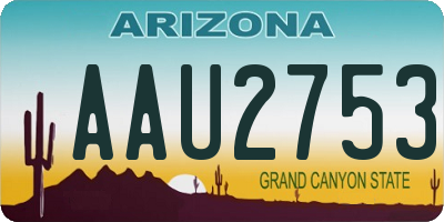 AZ license plate AAU2753