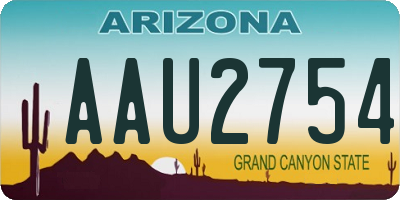AZ license plate AAU2754