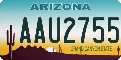 AZ license plate AAU2755