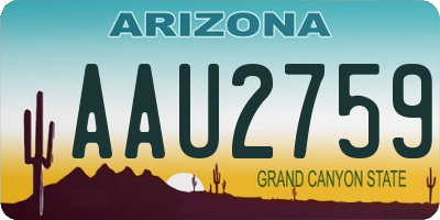 AZ license plate AAU2759