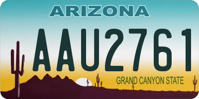 AZ license plate AAU2761