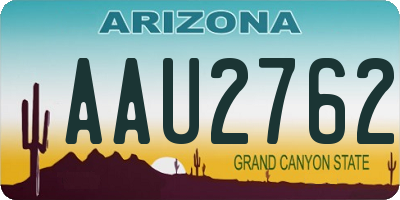 AZ license plate AAU2762