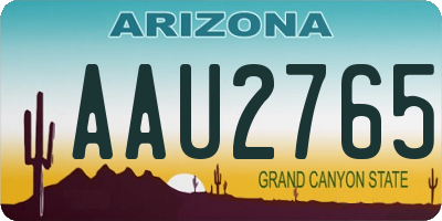 AZ license plate AAU2765