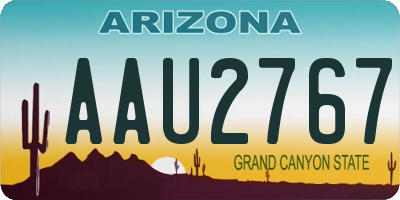 AZ license plate AAU2767