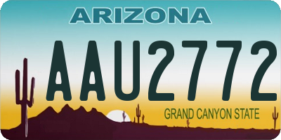 AZ license plate AAU2772