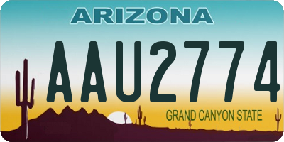 AZ license plate AAU2774