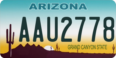 AZ license plate AAU2778