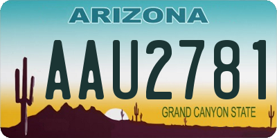 AZ license plate AAU2781