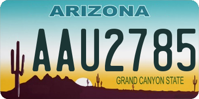 AZ license plate AAU2785